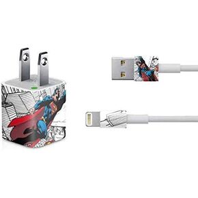 Skinit Secal Skin Other Gonting متوافق مع iPhone Charger (5W USB) - Superman Superman 2025 Superman & Krypto مرخصة رسميًا