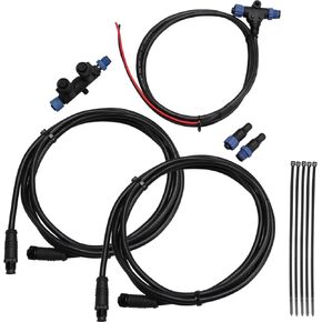 Marine Grade NMEA 2000 Starter Kit, NMEA 2000 Backbone Cables Drop Cables Dual Tee Connector Male/Female Terminators Compatible with Lowrance Simrad Garmin Device