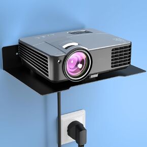 Mini Projector Shelf Cable Box حامل حامل الحائط مع علاقات الكابل الأسود