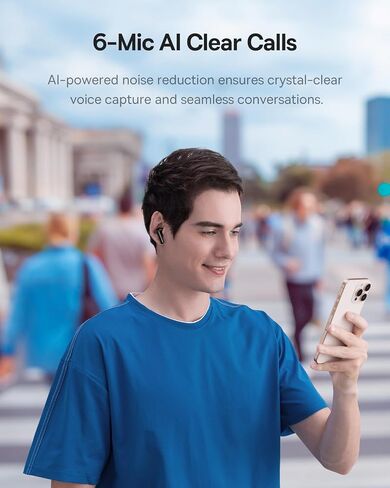 Baseus Bass BP1 Pro Noise Cancelling Wireless Earbuds, Real-Time Adaptive Noise Cancelling, Adaptive Active EQ, LDAC Hi-Res Sound, 6-Mic AI Clear Calls, 55H Playtime, IP55 Waterproof, Bluetooth 6.0 in Saudi Arabia