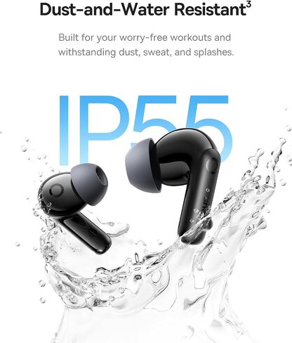 Baseus Bass BP1 Pro Noise Cancelling Wireless Earbuds, Real-Time Adaptive Noise Cancelling, Adaptive Active EQ, LDAC Hi-Res Sound, 6-Mic AI Clear Calls, 55H Playtime, IP55 Waterproof, Bluetooth 6.0 in Saudi Arabia