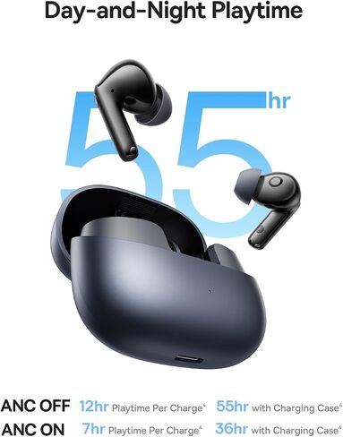 Baseus Bass BP1 Pro Noise Cancelling Wireless Earbuds, Real-Time Adaptive Noise Cancelling, Adaptive Active EQ, LDAC Hi-Res Sound, 6-Mic AI Clear Calls, 55H Playtime, IP55 Waterproof, Bluetooth 6.0 in Saudi Arabia