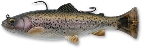 Savage Gear Pulse Tail Trout RTF Fishing Bait, 1 3/4 oz, Ghost Trout, Realistic Contours, Colors & Movement, Durable Construction, Dual Heavy-Duty Fishing Hook Rigging, Scent Infused in Saudi Arabia