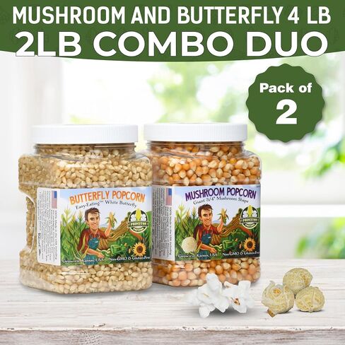 Princeton Popcorn 2lb Two-Pack Mushroom and Butterfly Half and Half Combo Duo 2.00 Pound (Pack of 2)… in Saudi Arabia