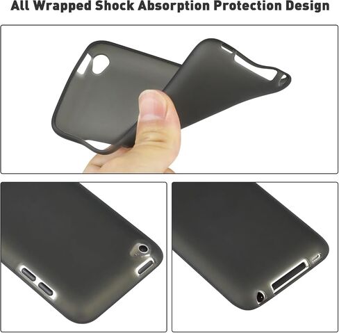متوافق مع iPod Touch 4 Case + حامي الشاشة المقسى (أسود) in Kuwait