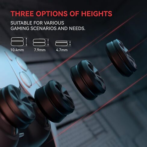 Playvital 3 ارتفاع إعصار إبهام إبهام Cushion Caps قبضة الإبهام لـ PS5 ، لـ PS4 ، قبضة Thumbstick لوحدة التحكم اللاسلكية Xbox Core ، قبضة الإبهام لـ Xbox One ، سلسلة Elite 2 ، لـ Switch Pro - Black in Saudi Arabia