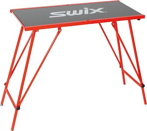 Swix T754 Economy Waxing Table 96cm x 45cm | Durable Compact Wax Table for Skis & Snowboard with One Leg Height Adjustment, Red in Saudi Arabia