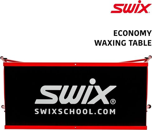 Swix T754 Economy Waxing Table 96cm x 45cm | Durable Compact Wax Table for Skis & Snowboard with One Leg Height Adjustment, Red in Saudi Arabia