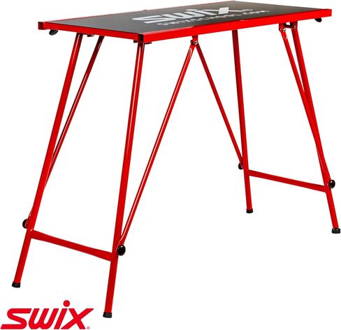 Swix T754 Economy Waxing Table 96cm x 45cm | Durable Compact Wax Table for Skis & Snowboard with One Leg Height Adjustment, Red in Saudi Arabia