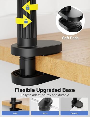 Gooseneck Phone Holder for Bed – 360° Flexible Adjustable Clamp, Long Arm Gooseneck Bracket for Desk Headboard Bedside, Compatible with iPhone 16 15 Pro Max XR X 8 7 & 3.5-7" Devices (Black) in Kuwait