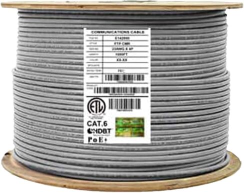 CAT6 Stranded (CM), 1000ft, F/UTP, 26AWG, Pure Copper, 400MHz, UL Certified, Bulk Ethernet Cable Reel in White in Kuwait