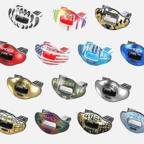 Shock Doctor SD10300-60023-OSFA Max Airflow Lip Guard - Chrome Stars & Stripes Stars and Stripes Adult-OSFA in Saudi Arabia