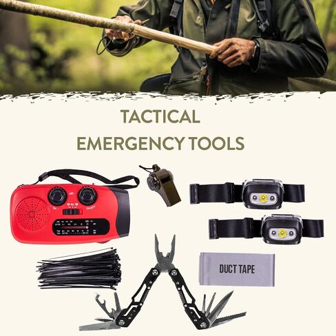 72-Hour Survival Kit | 45L Bug Out Bag | Survival Gear with First Aid, Water Filter, Food, Tools | Camping, Hiking, Outdoor Preparedness Equipment in Saudi Arabia