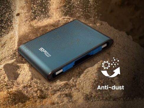 Silicon Power 1TB Rugged Portable External Hard Drive Armor A80, Waterproof USB 3.0 for PC, Mac, Xbox and PS4, Blue in Saudi Arabia