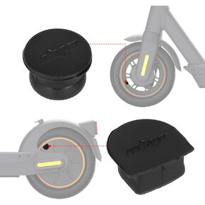 2 PCS Scooter Hubcap Rubber Plugs Solid tire wheel air hole plug Front and Rear Wheel Accessories for Segway Ninebot Max G30 G30D G30LP black