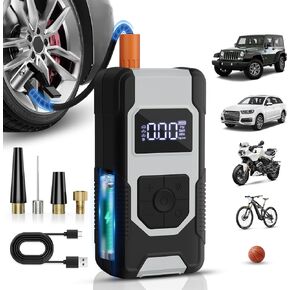 Tire Inflator Portable Air Compressor/Pump, 150PSI Cordless Rechargeable Air Pump for Car Tires with 7500mAh Battery, Electric Air Pump with Digital Pressure Gauge and LED Light