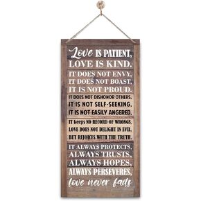 Inspirational Decor, Decorative Wall Plaque, Farmhouse Wood Hanging Sign, Love Quotes Wall Sign, Family Room Decor, Christian Wall Decor Art, Farmhouse Decor for Home Bedroom Living Room