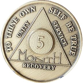 5 Month AA Medallion Bronze Sobrity Chip