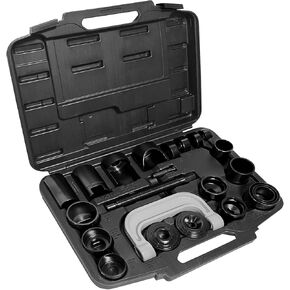 طقم ضغط مفصل كروي رئيسي مكون من 23 قطعة، أداة إزالة وصلات كروية شديدة التحمل على شكل حرف U، أدوات إزالة وتثبيت، مصممة لمعظم المركبات ذات الدفع الثنائي والرباعي الدفع in Kuwait