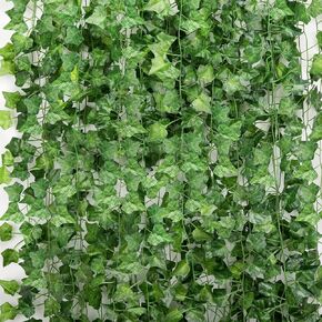 Tecbeauty 108 Strands 738 Feet Artificial Ivy Leaf Fence Privacy Screen Fake Plants Vines Hanging Garland Greenery Green Foliage Leaves for Wall Room Decor Balcony Outdoor and Indoor