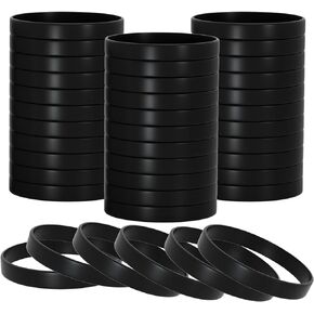 120 Pieces Blank Silicone Wristbands Silicone Bracelets Wristbands Stretch Rubber Bracelets Sports Accessories for Woman Men Teen Sports Team And Events, Group Games Gifts (Black, White, Gray)