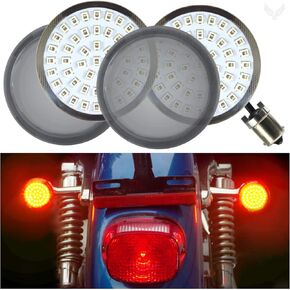 Eagle Lights Generation II 2 inch Red LED Turn Signals (Rear Turn Signals (1156), Add Smoke Lenses) for Harley Davidson