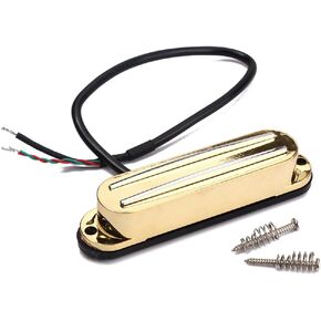 Electric Guitar Dual Hot Rail Humbucker Pickup Single-Coil-Sized Guitar Pickup for Fender Squier ST Electric Guitar Replacement (gold)