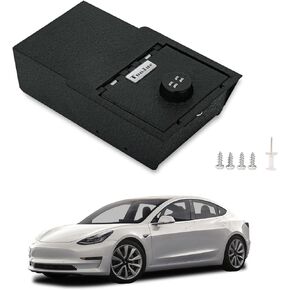 Center Console Safe Gun Safe Box Compatible with 2021-2023 Tesla Model Y and Model 3, with 4-Digit Combo Lock, Center Console Organizer