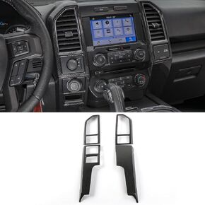 Voodonala Carbon Fiber Grain Central Control Cover Frame Trim for Ford F150 2015 2016 2017 2018 2019 2020