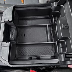TACOBRO [Full-Coverage Center Console Organizer Compatible with 2019-2022 Chevy Silverado 1500/GMC Sierra 1500 and 2020-2023 Silverado/Sierra 2500/3500HD Accessories, Armrest Insert Tray, Red