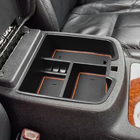 Center Console Organizer Compatible with 2007-2014 Chevy Silverado GMC Sierra Avalanche Tahoe Suburban Yukon Yukon XL Accessories, Floor Mounted Center Console ONLY, Black Trim