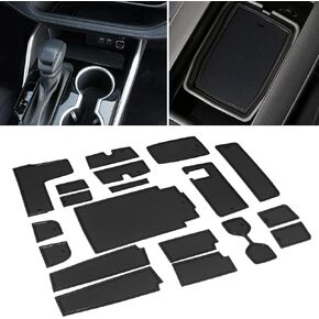 Liner Accessories for Toyota Highlander 2024 2023 2022 2021 2020, Custom Fit Cup Holder, Center Console, and Door Pockets Rubber Inserts Pad Mat Kit (Bench Seat,Black Trim) - 22 PC Set