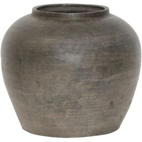 Artissance Home Vintage Charcoal/Gray Pottery Jar, Gray (Size & Color Vary)