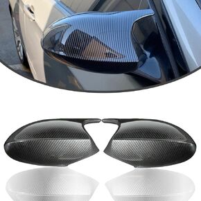 Side Mirror Caps, Door Mirror Cap Covers Fit for BMW E90 E91 LCI 2008-2011, E92 E93 LCI 2010-2013, E81 2010-2012, E82 E88 2010-2013, E87 2008-2011 Carbon Fiber Style