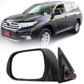 Driver Side Door Mirror Fit for 2008-2013 Toyota Highlander, No Heating Function Power Glass Door View Mirror Driver Left