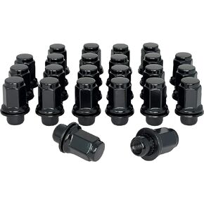Set of 24 Eisen 12x1.5mm OEM Mag Washer Style Black Lug Nuts Compatible for Stock Wheels Tacoma 4 Runner SR SR5 Pre-Runner TRD Limited