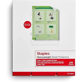 Staples 612997 Heavyweight Presentation Sheet Protectors, 200/PK