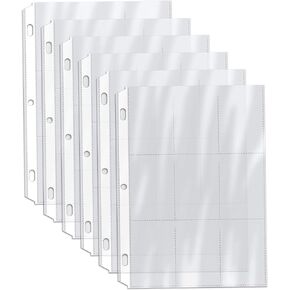GOLD SEAL 100/Box Clear Heavyweight Trading Card Sleeve Pages, 9 Pockets Per Sheet, Single Sided, 900 Pockets, 3 Ring Binder Sheets, 100 Count