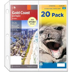 2-Pocket Folded Map Sleeves, Brochure Holder, Map Protector, 4.5" x 11" Pockets, Protective Sleeves for 3 Ring Binder, 20 Pack