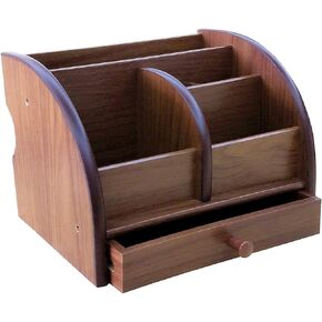 NA Desk organizer wood remote control holder with long drawer Office stationery storage and sorting organizer household small sundries storage box HeBen1025