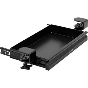 VIVO 22 inch Clamp-on Sliding Pull-out Under Table Drawer for Office Desk, Shallow Storage Organizer for Sit Stand Workstation, Black, DESK-DR22L