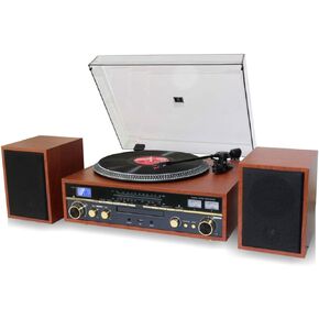 TechPlay Commander, Turntable w/Pitch Control, CD Player, Amplifier W/VU Meter, Bluetooth and USB Recording