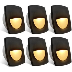 Dream lighting LED 12volt DC Recessed Courtesy Light for Marine Boat Ship Cabin Deck, RV Trailer Stair Step Lights, Exterior Yard Garden Decorative Lighting-Blue Light, Pack of 6