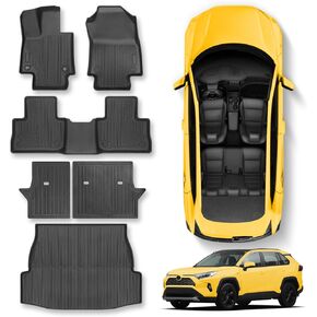 Floor Mats for Toyota RAV4(Include Hybrid) 2024-2019 6Pcs All Weather RAV4 Floor Mats Full Set for Toyota RAV4 Accessories 2024-2019