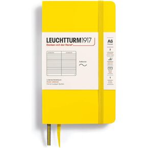 LEUCHTTURM1917 - Notebook Softcover Pocket A6-123 Numbered Pages for Writing and Journaling (Ruled, Lemon)