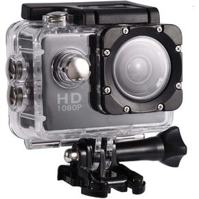 Action Camera 12MP Waterproof 30m Outdoor Sports Video DV Camera 1080P Full HD LCD Mini Camcorder with 900mAh Rechargeable Batteries and Mounting Accessories Kits(Black,)