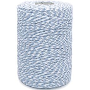 Cotton Twine Light Blue Baker String 2mm Thick 328 Feet Christmas Twine for Gift Wrapping DIY Crafts Home Decoration Gardening
