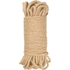 KINGLAKE GARDEN Jute Rope,Hemp Rope Heavy Duty Jute Rope 1/4 inch x 164 Feet(6 MM x 50 M) Twisted Hemp Rope for Indoor and Outdoor Gardening,Crafts, Home Decorating, Climbing,DIY