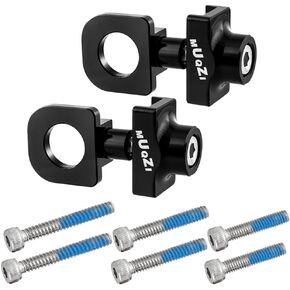 2pcs Single Speed Bicycle Chain Tensioner Adjuster Regulator Bike Repair Tools, Aluminum Alloy Bike Chain Fastener for BMX Fixed Gear Bicycle (Black)
