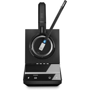 Sennheiser SDW 5063 (506588) - Double-Sided (Binaural) Wireless DECT Headset for PC/Softphone Connection Dual Microphone Ultra Noise Cancelling, Black